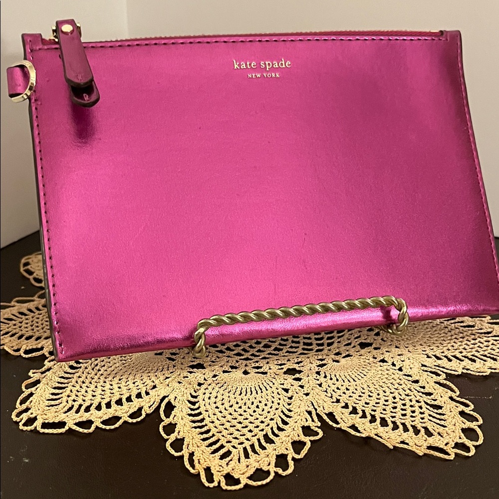 Kate Spade Metallic Pink Wristlet